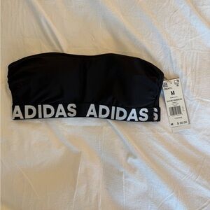 Adidas Black and White Bandeau Sports Bra NWT M